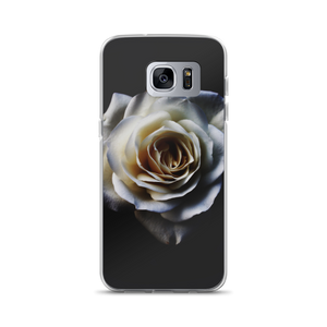 Samsung Galaxy S7 Edge White Rose on Black Samsung Case by Design Express
