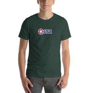 Heather Forest / S USA "Rosette" Short-Sleeve Unisex T-Shirt by Design Express