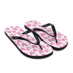 Pink Heart Pattern Flip-Flops by Design Express