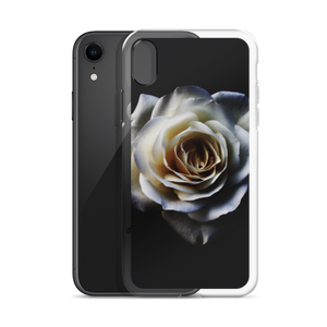 White Rose on Black iPhone Case by Design Express