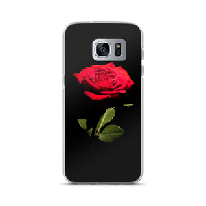 Samsung Galaxy S7 Edge Red Rose on Black Samsung Case by Design Express