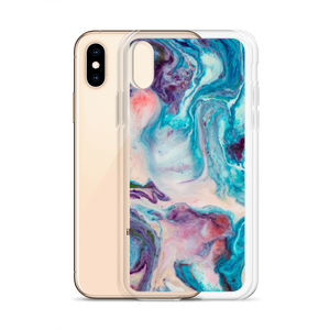 Blue Multicolor Marble iPhone Case by Design Express