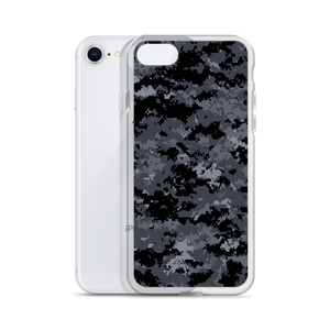 Dark Grey Digital Camouflage Print iPhone Case by Design Express