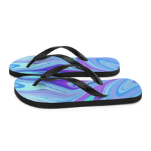 Purple Blue Watercolor Flip-Flops by Design Express