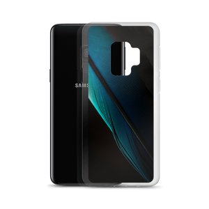 Blue Black Feather Samsung Case by Design Express