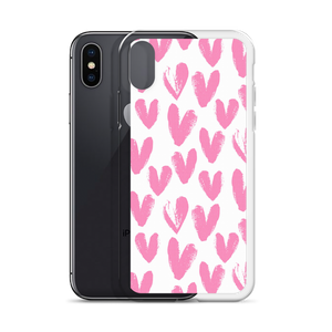 Pink Heart Pattern iPhone Case by Design Express