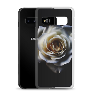 White Rose on Black Samsung Case by Design Express