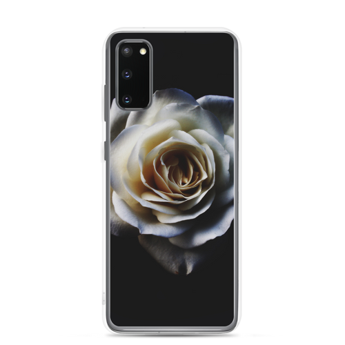 Samsung Galaxy S20 White Rose on Black Samsung Case by Design Express