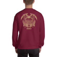 United States Of America Eagle Illustration Reverse Gold Backside Sweatshirt by Design Express