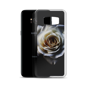 White Rose on Black Samsung Case by Design Express