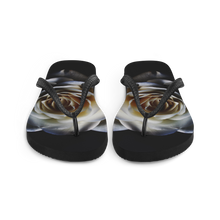White Rose on Black Flip-Flops by Design Express