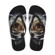 White Rose on Black Flip-Flops by Design Express