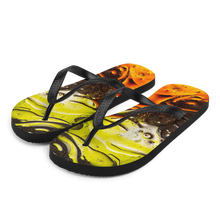 S Abstract 02 Orange Lime Flip-Flops by Design Express