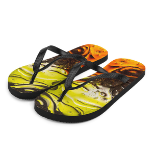 S Abstract 02 Orange Lime Flip-Flops by Design Express