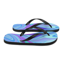 Purple Blue Watercolor Flip-Flops by Design Express