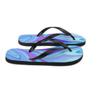Purple Blue Watercolor Flip-Flops by Design Express