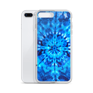 Psychedelic Blue Mandala iPhone Case by Design Express