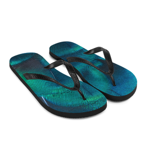 Green Blue Peacock Flip-Flops by Design Express