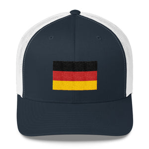 Navy/ White Germany Flag Embroidered Trucker Cap by Design Express