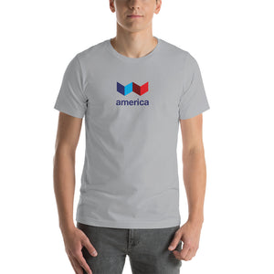 Silver / S United States "Squared" Short-Sleeve Unisex T-Shirt by Design Express
