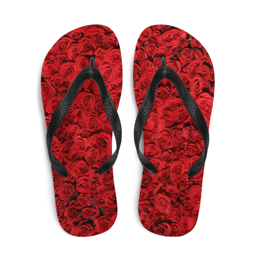 Red Rose Pattern Flip-Flops by Design Express