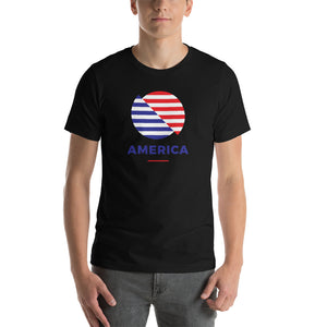 Black / S America "The Rising Sun" Short-Sleeve Unisex T-Shirt by Design Express