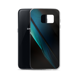 Blue Black Feather Samsung Case by Design Express