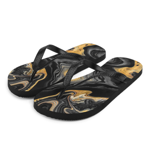 S Black Marble Flip-Flops by Design Express