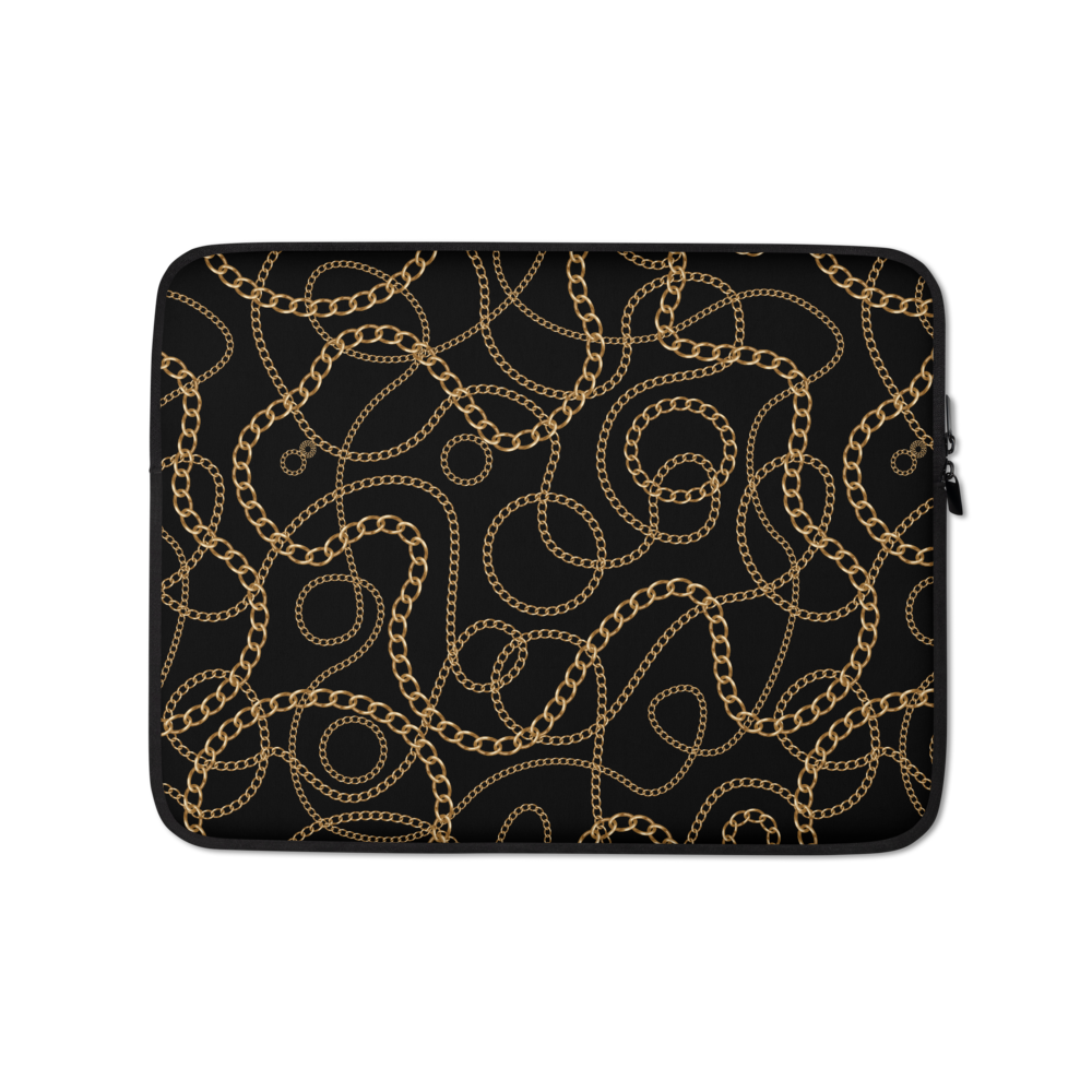 13 in Golden Chains Laptop Sleeve by Design Express