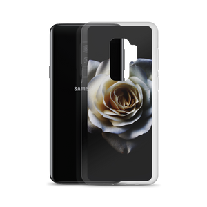 White Rose on Black Samsung Case by Design Express