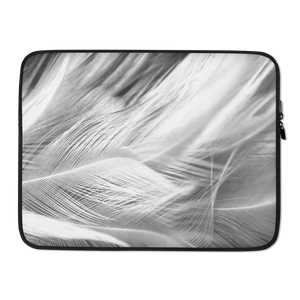 15 in White Feathers Laptop Sleeve by Design Express