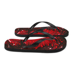 Black Red Abstract Flip-Flops by Design Express