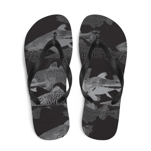 Grey Black Catfish Flip-Flops by Design Express
