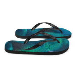Green Blue Peacock Flip-Flops by Design Express