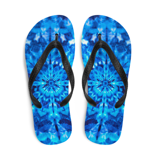 Psychedelic Blue Mandala Flip-Flops by Design Express