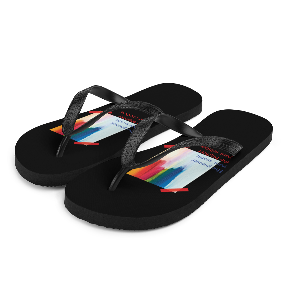 S Rainbow Flip-Flops Black by Design Express
