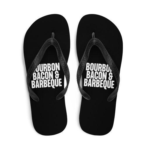 Bourbon Bacon & Barbeque (Funny) Flip Flops