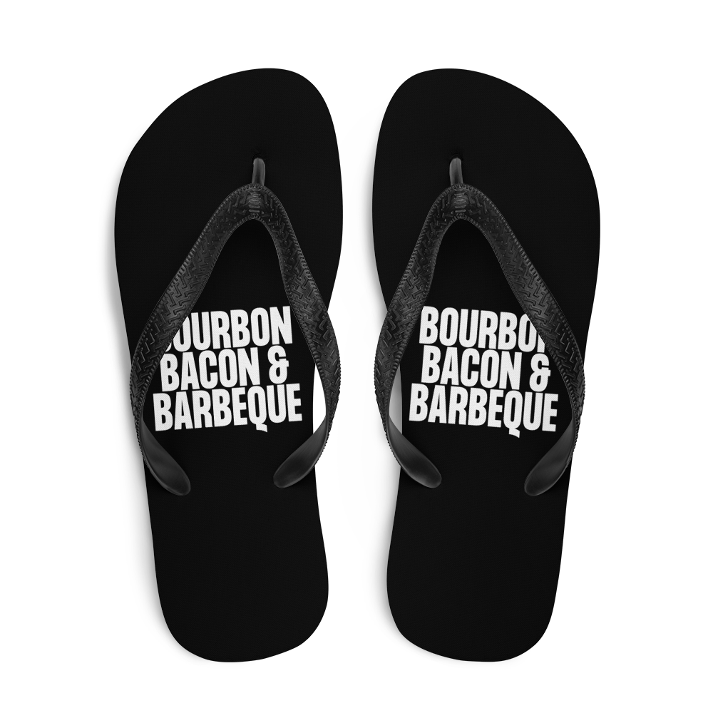 Bourbon Bacon & Barbeque (Funny) Flip Flops