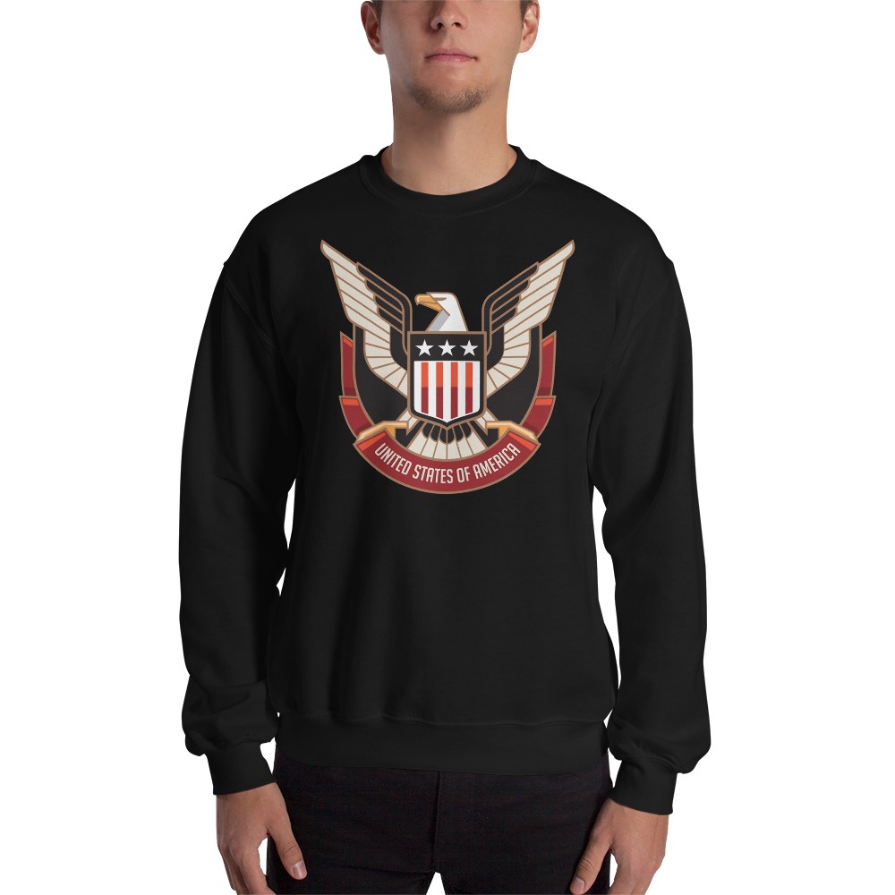 Black / S Eagle USA Unisex Sweatshirt by Design Express