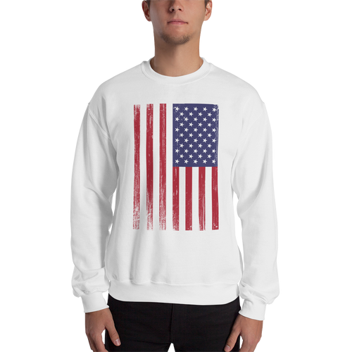 S Distressed USA Flag Unisex Sweatshirt by Design Express