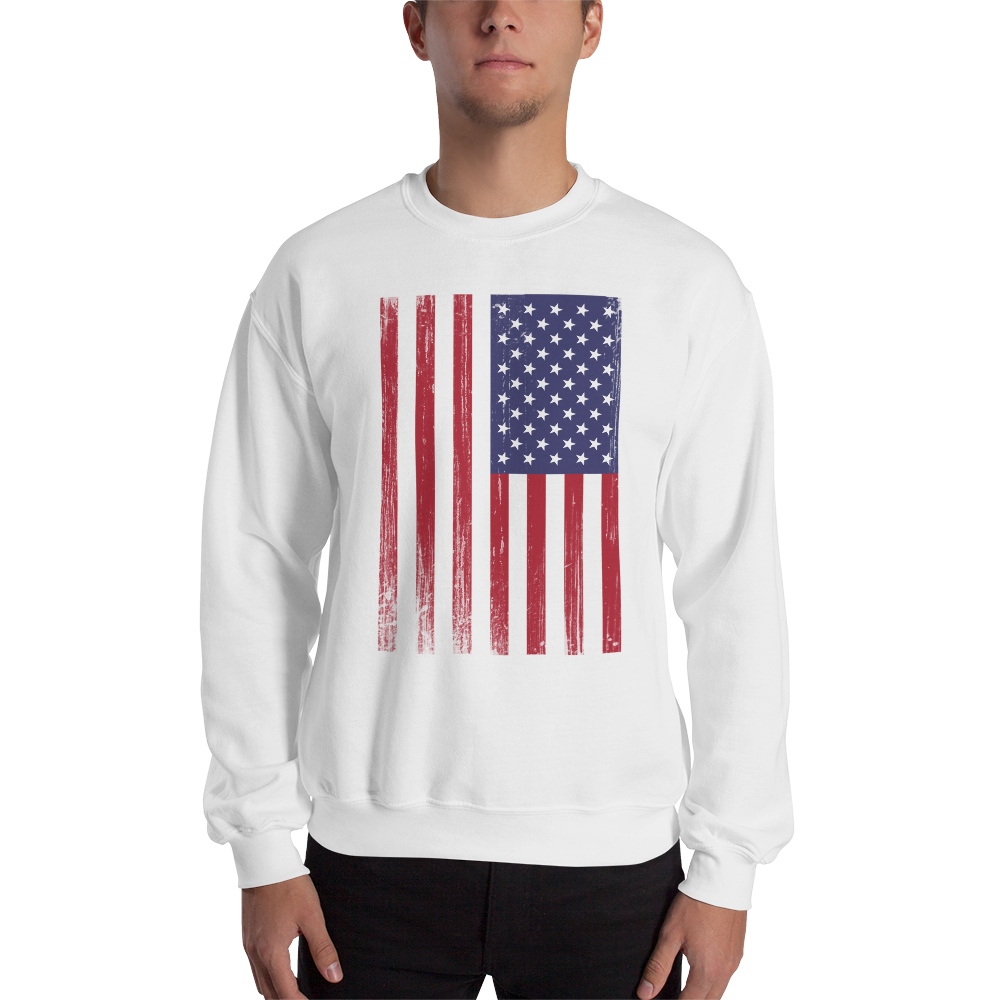 S Distressed USA Flag Unisex Sweatshirt by Design Express