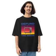 Black / S Defund the Media color Unisex Oversized T-Shirt by Design Express