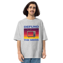 Mixed Grey / S Defund the Media color Unisex Oversized T-Shirt by Design Express