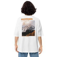 White / S Maroon Bells, Colorado Back Unisex Oversized T-Shirt by Design Express