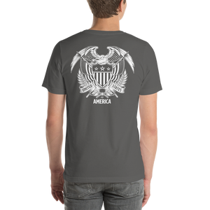 United States Of America Eagle Illustration Reverse Backside Short-Sleeve Unisex T-Shirt by Design Express