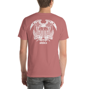 United States Of America Eagle Illustration Reverse Backside Short-Sleeve Unisex T-Shirt by Design Express