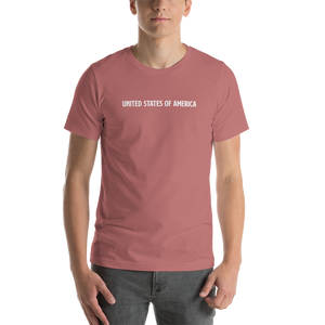Mauve / S United States Of America Eagle Illustration Reverse Backside Short-Sleeve Unisex T-Shirt by Design Express