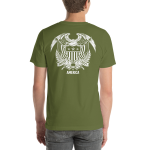 United States Of America Eagle Illustration Reverse Backside Short-Sleeve Unisex T-Shirt by Design Express
